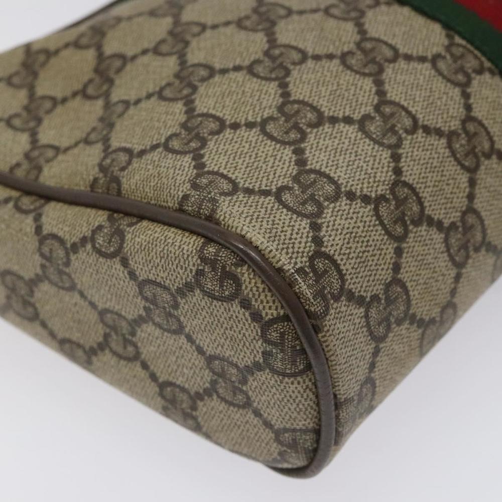 GUCCI GG Supreme Web Sherry Line Clutch Bag PVC Beige Red 89 01 012 Auth th5649 - Picture 16 of 16